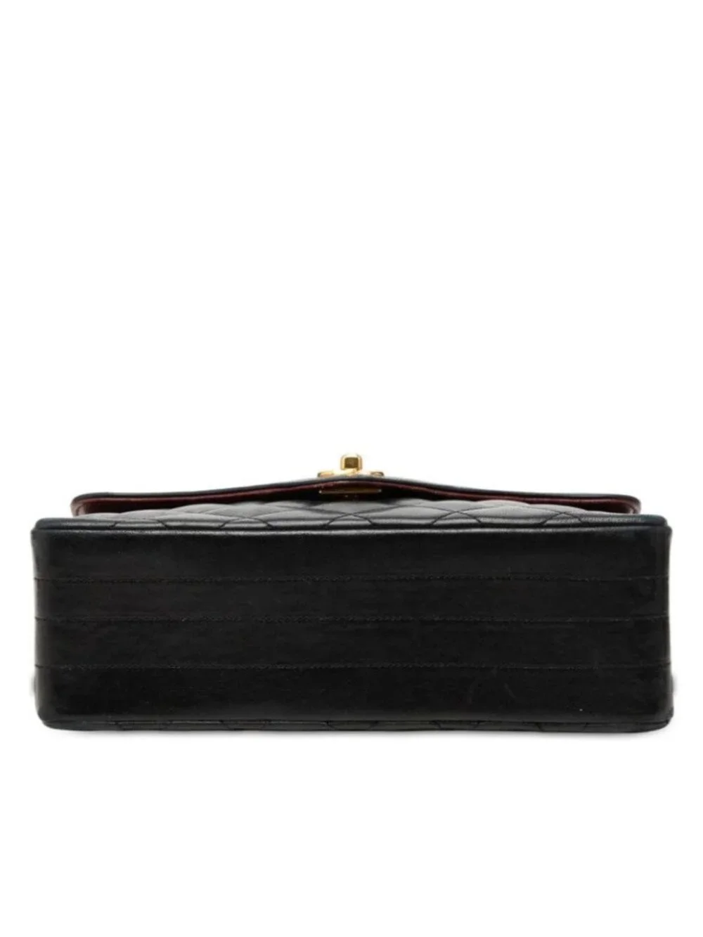 Chanel CC Logo Quilted Chain Shoulder Bag Black Gold Lambskin